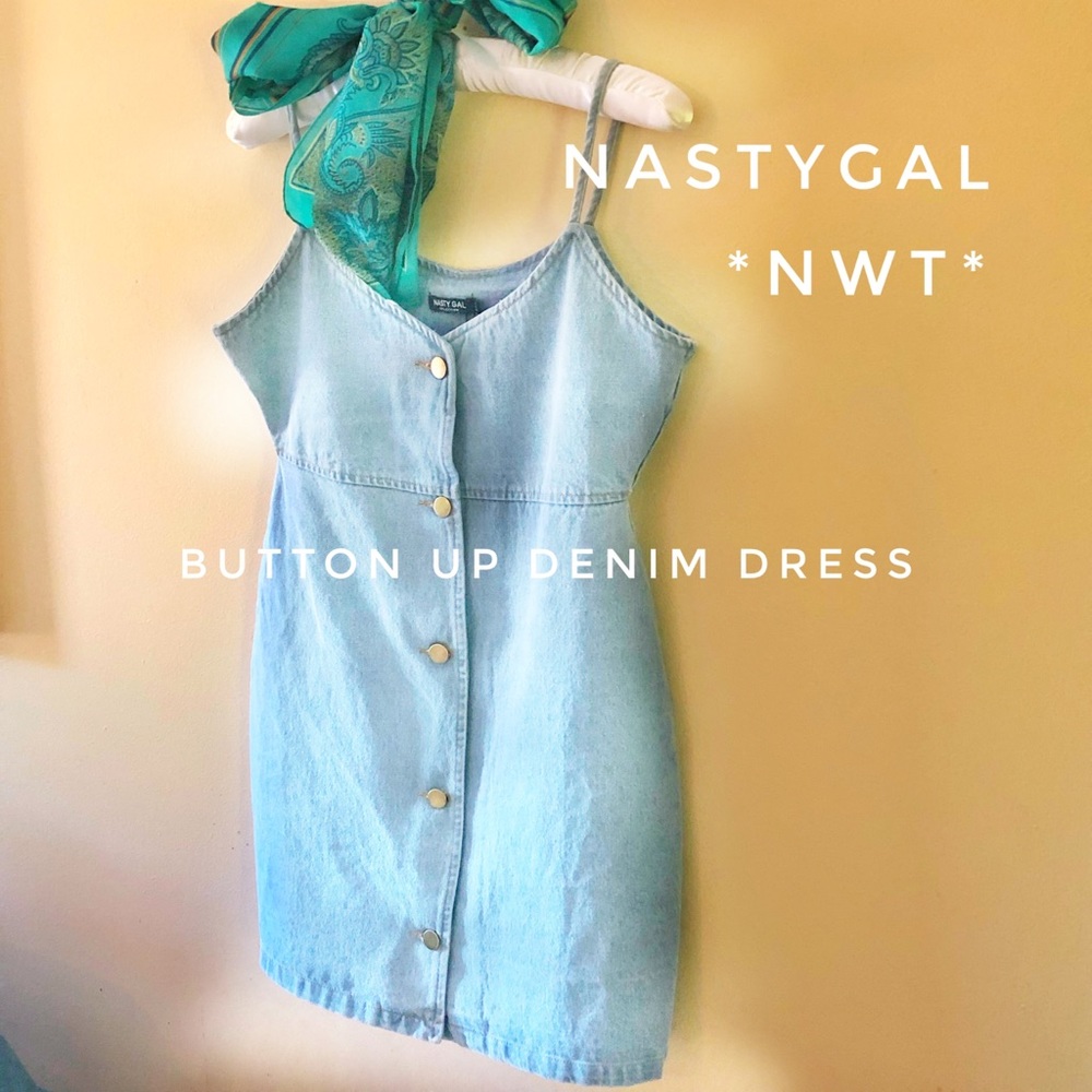 NASTY GAL NWT “Come Together” DENIM DRESS